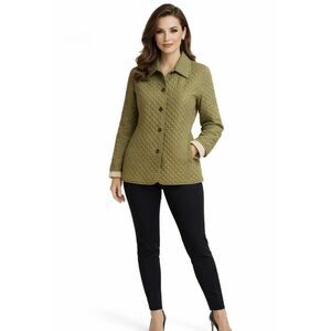 Valerie Stevens Green Diamond Quilted Coat Jacket Women's WOMAN'S Small